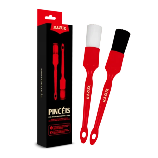KIT 2 PINCEIS DETALHAMENTO MOTOS RAZUX