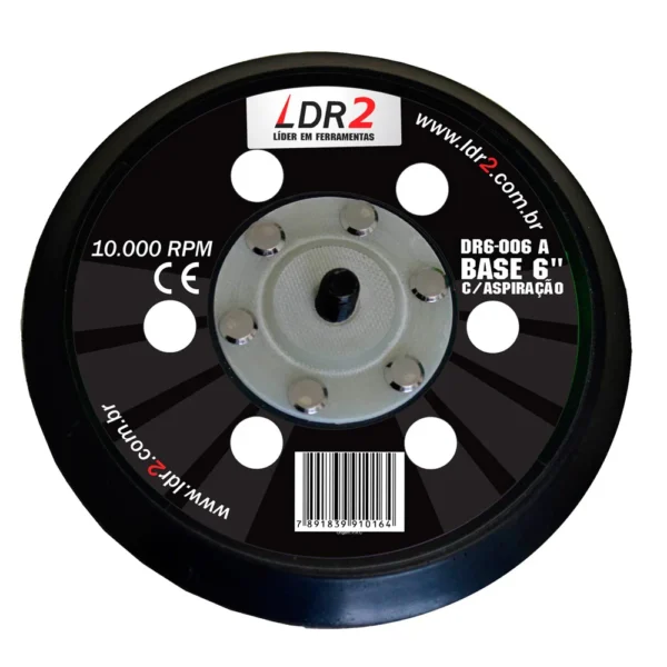 LDR2 DISCO BASE 6" COM ASPIRACAO C/VELCRO DR6-006A