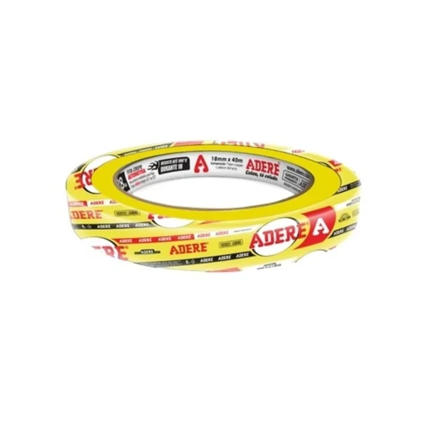 FITA CREPE AUTOMOTIVA ADERE A128RA/S 18MMX40M (AMARELA)