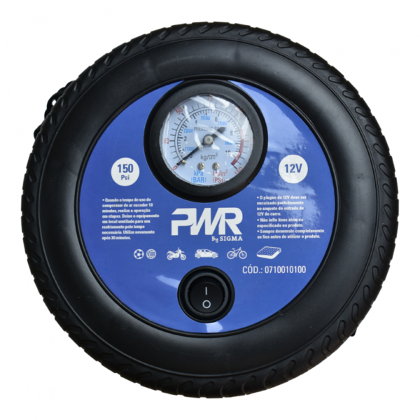 MINI COMPRESSOR DE AR PORTATIL 12V /150PSI /17 LMIN SIGMA