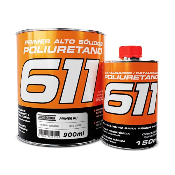 PRIMER POLIURETANO HS 611 PRETO C/CAT MAXI RUBBER 900 ML