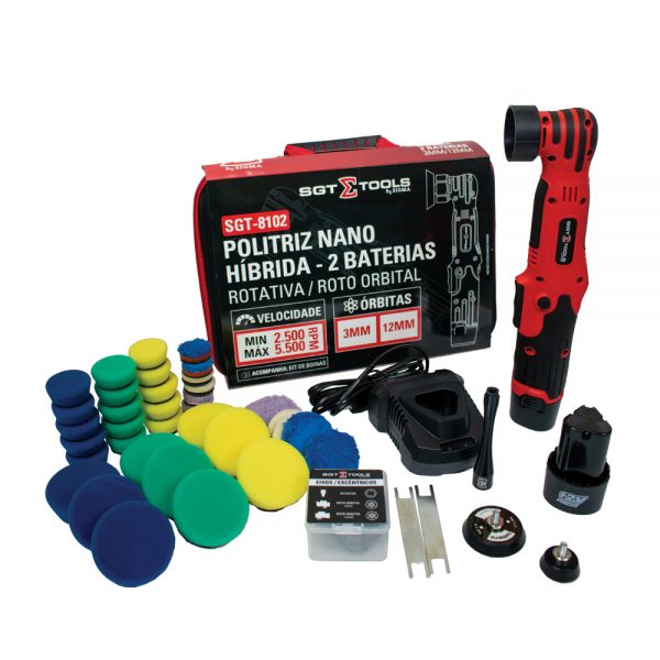 POLITRIZ NANO HIBRIDA 2 BATERIAS ROTATIVA/ROTO ORBITA 3MM/12MM SGT-8102 SIGMA